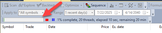 Amibroker progress bar