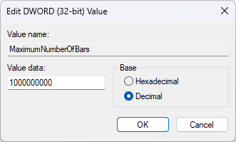 Amibroker MaximumNumberOfBars registry setting